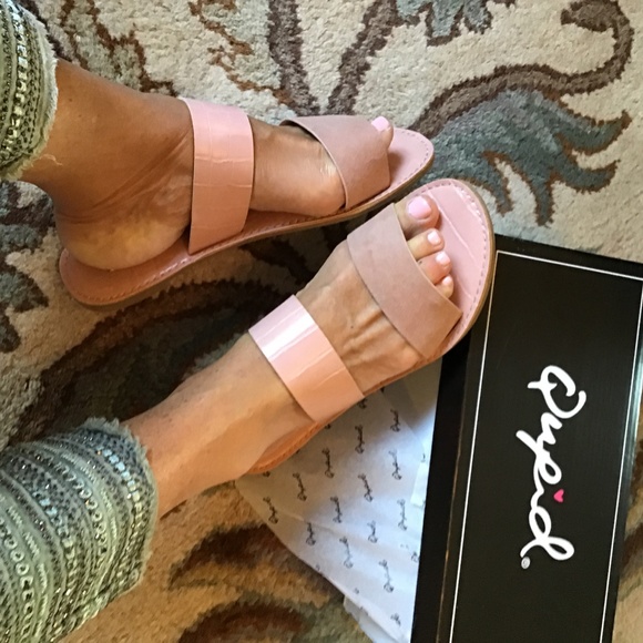 Last1-2xHP💝Qupid blush faux suede/leather sandal - Picture 4 of 6